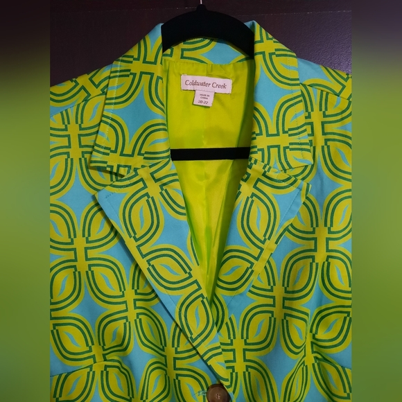 Coldwater Creek Cotton Short Sleeve Blazer Jacket Size 20/22 - Picture 4 of 9